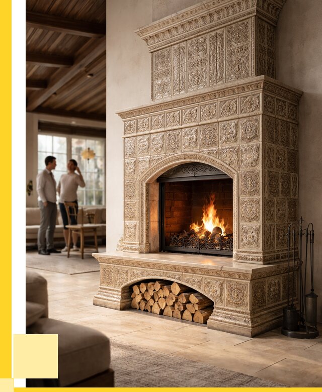 Купить изразцовый камин в Петропавловске-Камчатском от 259025 р. | ЭриданПтк