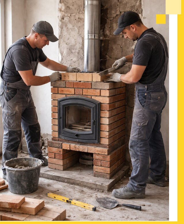 Монтаж печи камина под ключ в Петропавловске-Камчатском с гарантией и пусконаладкой