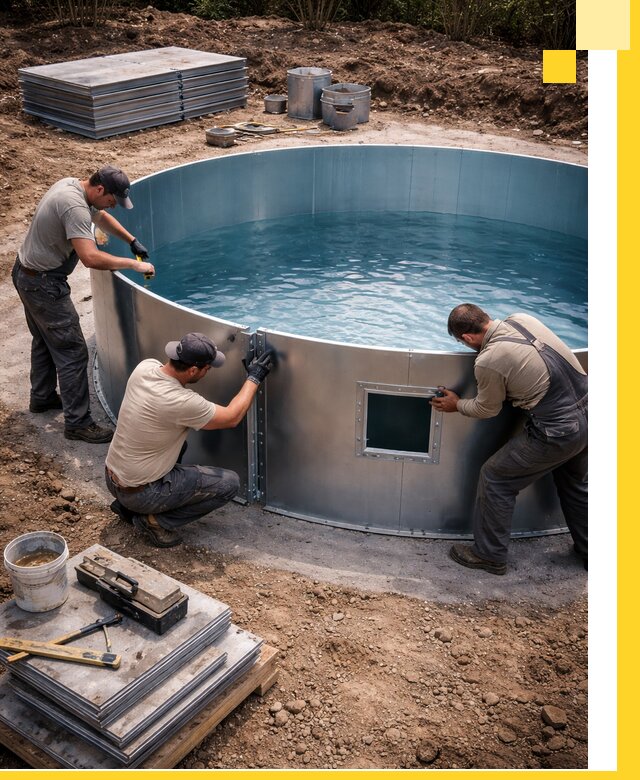 Круглые бассейны под ключ в Петропавловске-Камчатском проектирование и монтаж