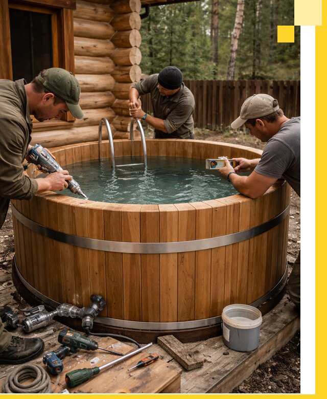 Строительство бань с купелью под ключ и отделкой в Петропавловске-Камчатском