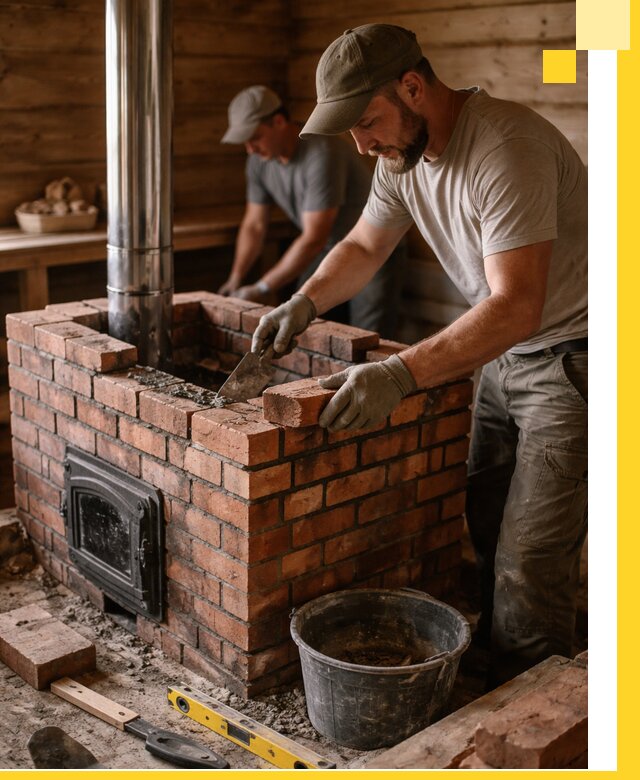 Кирпичные печи для бани под ключ в Петропавловске-Камчатском, проект и монтаж