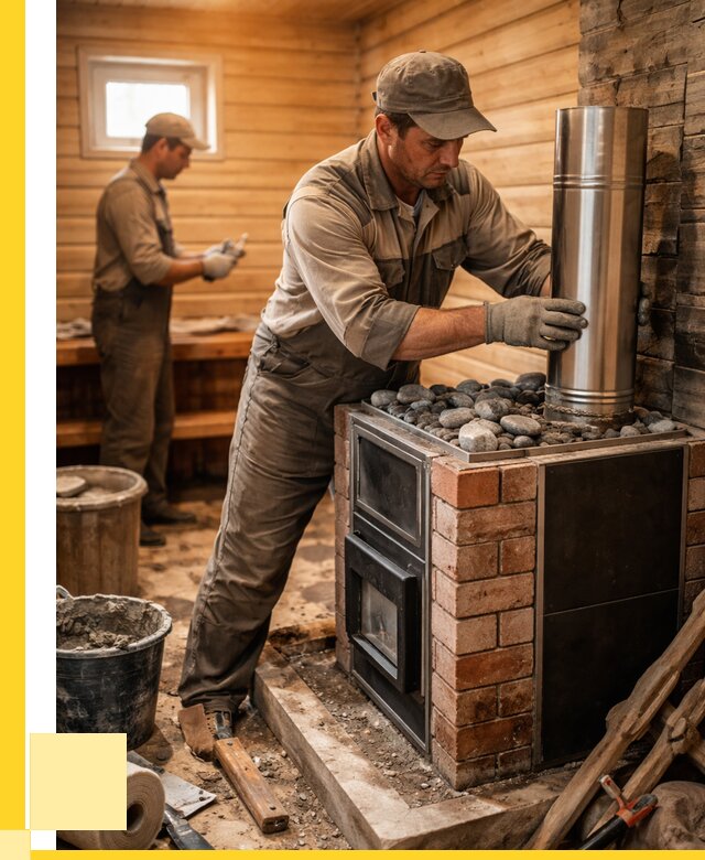 Монтаж печи в бане под ключ в Петропавловске-Камчатском от 20722 р. | ЭриданПтк