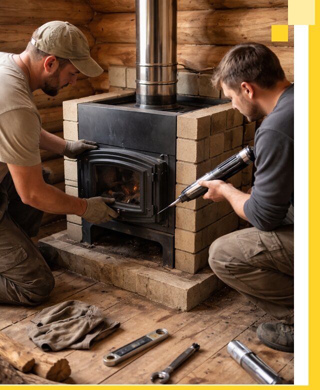 Монтаж и установка печи в бане под ключ с гарантией в Петропавловске-Камчатском