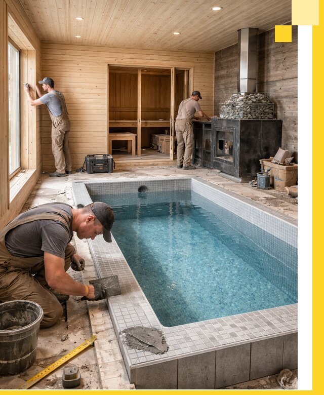 Проект бани с бассейном и сауной в Петропавловске-Камчатском под ключ