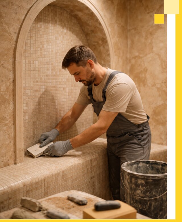 Профессиональная отделка хамамов с мозаикой под ключ в Петропавловске-Камчатском